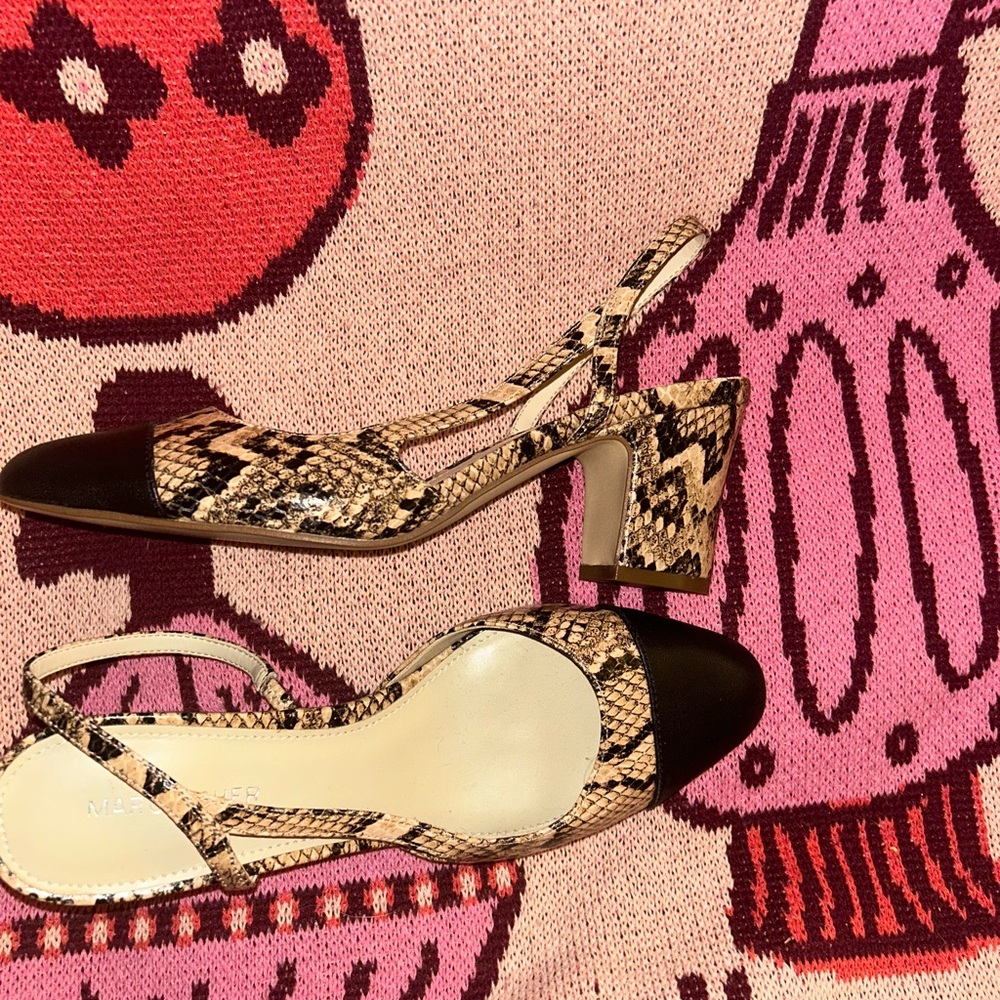Marc Fisher Snake Print Slingbacks. Size 7 - image 3